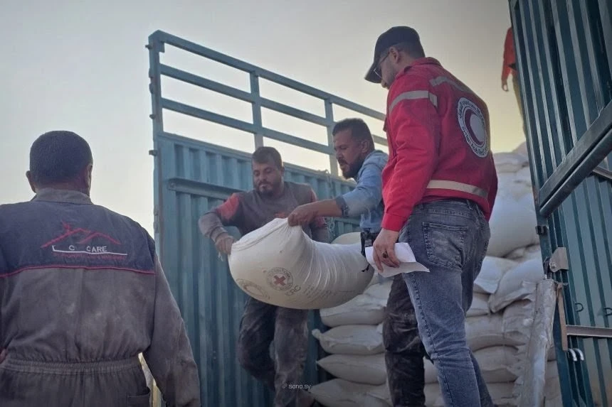 الهلال الأحمر السوري يوزع أغناماً على 150 أسرة ريفية في الحسكة