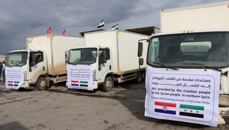 دخول قافلة مساعدات كرواتية إلى مناطق شمال غرب سوريا