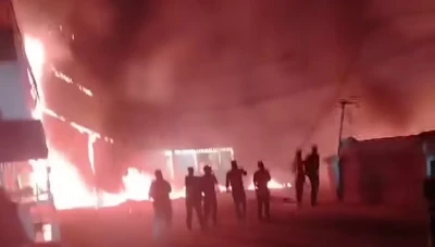 إصابة 7 أشخاص واحتراق 11 مركبة بحريق صهريج بنزين في الحسكة