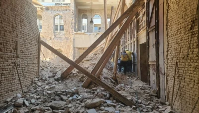 احتجاز عمال بانهيار جزئي في مبنى السرايا بدمشق