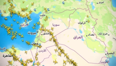 ارتفاع حركة الطيران عبر الأجواء السورية إلى 2523 طائرة في نيسان