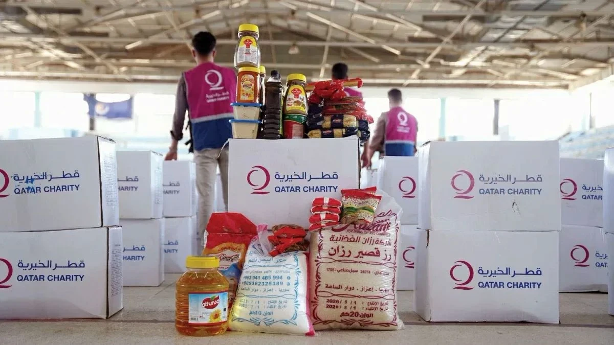 دير الزور: قطر الخيرية توزع 84 طناً من المواد الغذائية